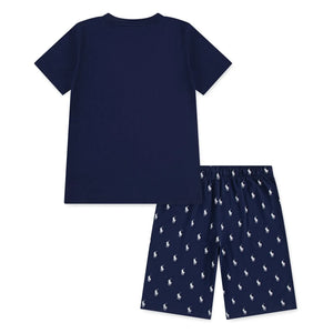 Ralph Lauren - Logo Tişört ve Şort Pijama Takımı | Lacivert