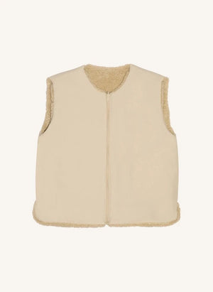 Smallable Kid - Jude ärmellose Sherpa-Jacke | Beige