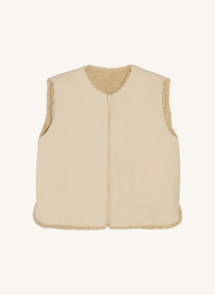 Smallable Kid - Jude ärmellose Sherpa-Jacke | Beige