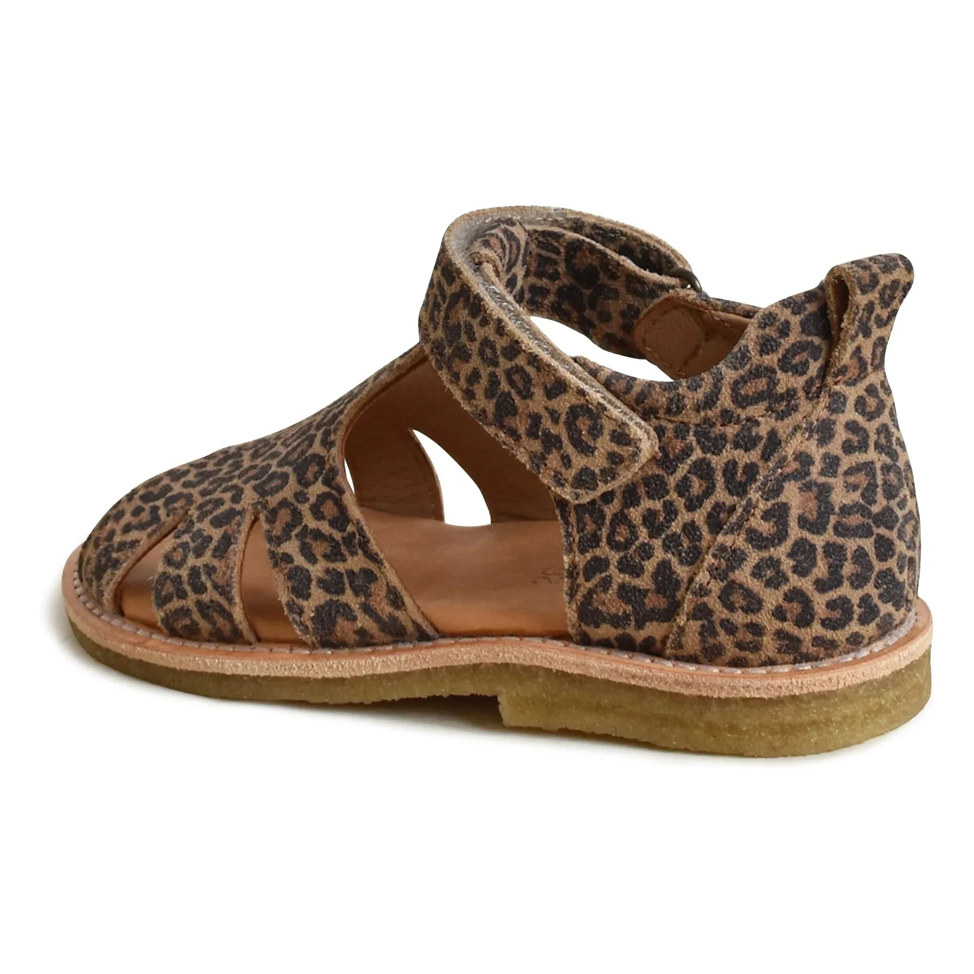 du Loua - Du Eden Leopar Süet Sandalet | Kahverengi