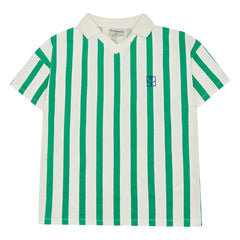 The Campamento - Green Oversize Striped Polo Shirt