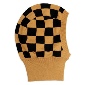 Mini Rodini - Damier Organic Cotton Balaclava | Brown