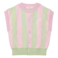True Artist - Striped Organic Cotton Sleeveless Vest | Light Pink