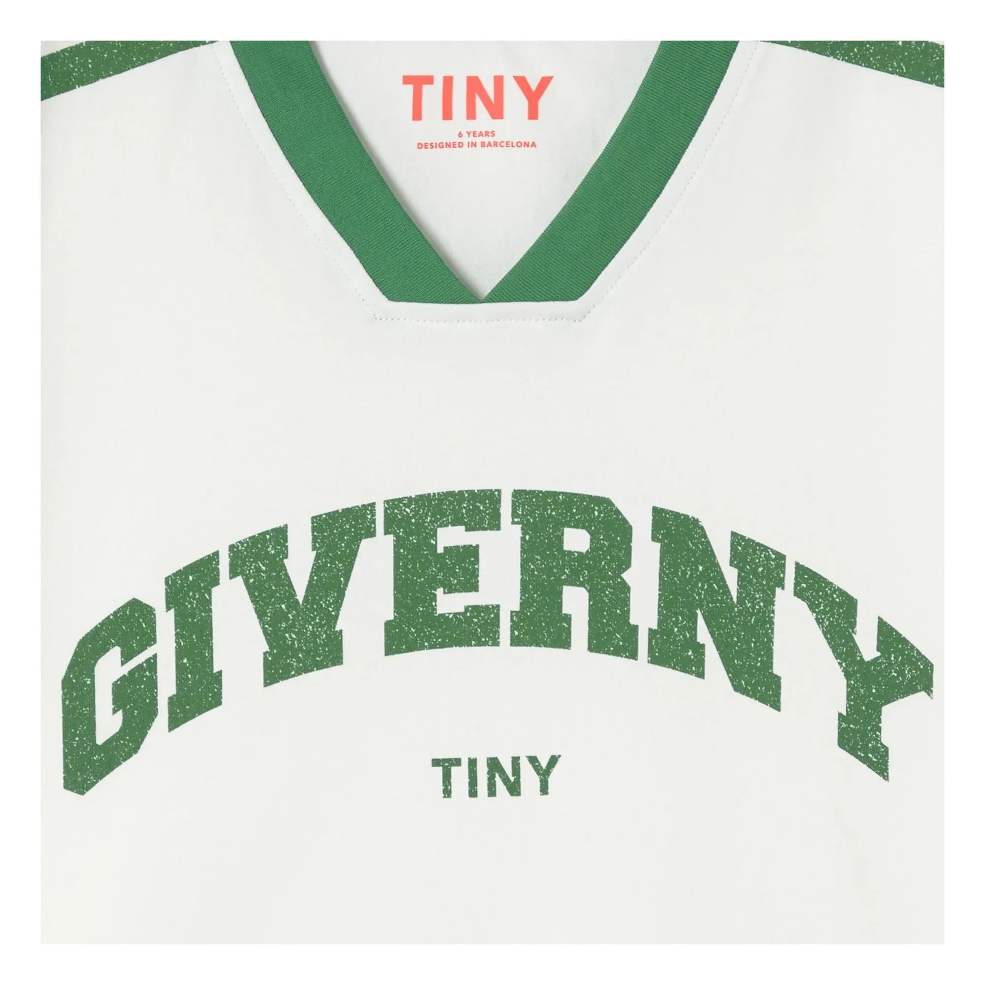 Tinycottons - Giverny Organik Pamuk Kontrast T-Shirt | Beyaz