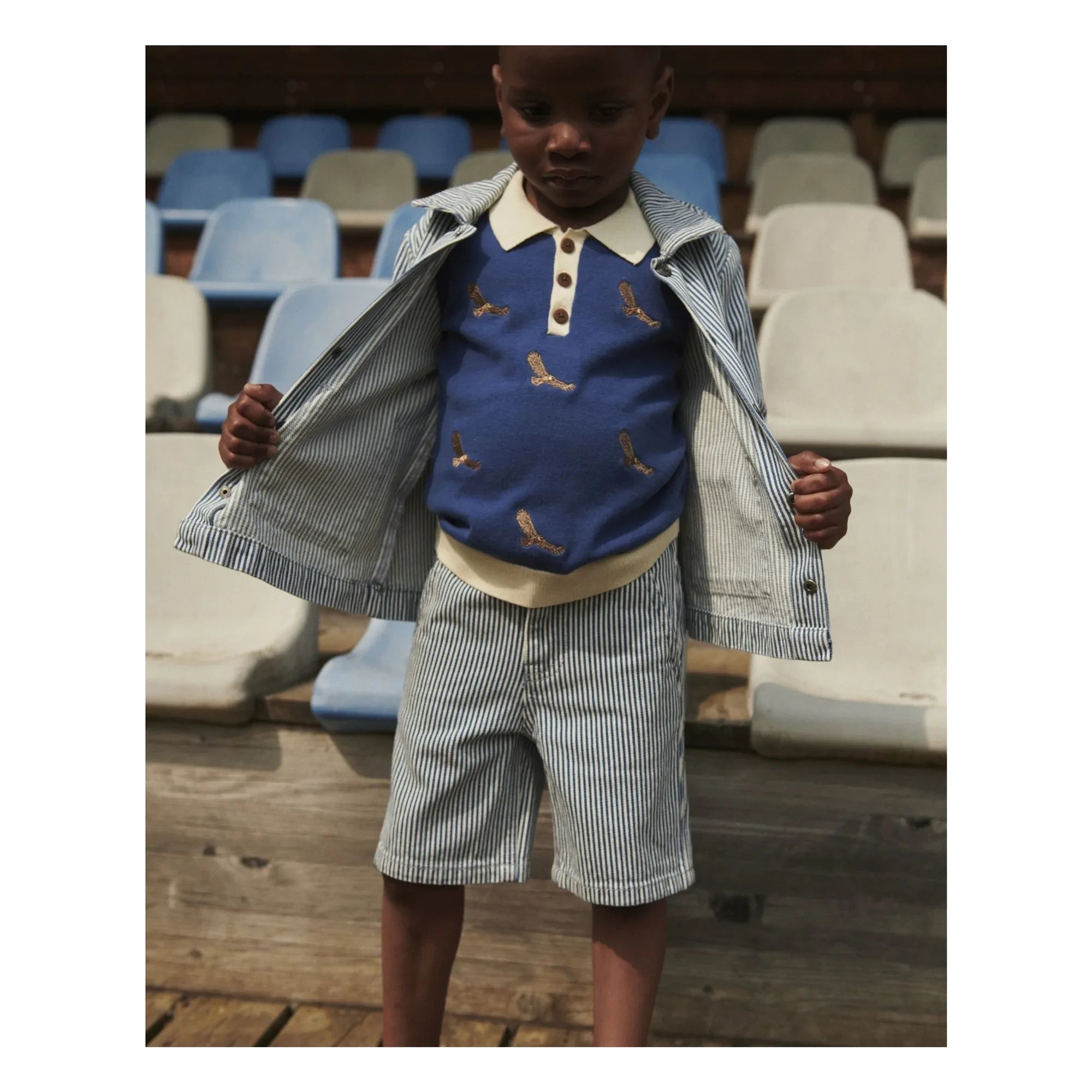 Copenhagen Colors - Organic Cotton Gingham Bermuda Shorts | Blue