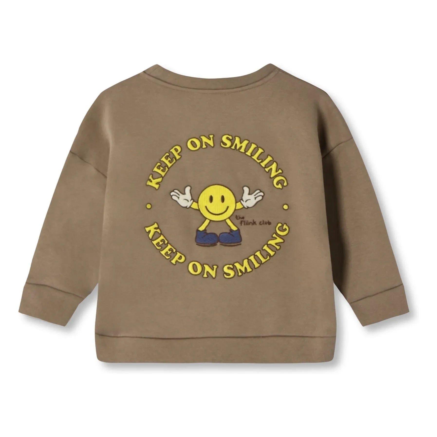 Fliink - Alvin Smiley organik pamuk sweatshirt | Taupe kahverengi