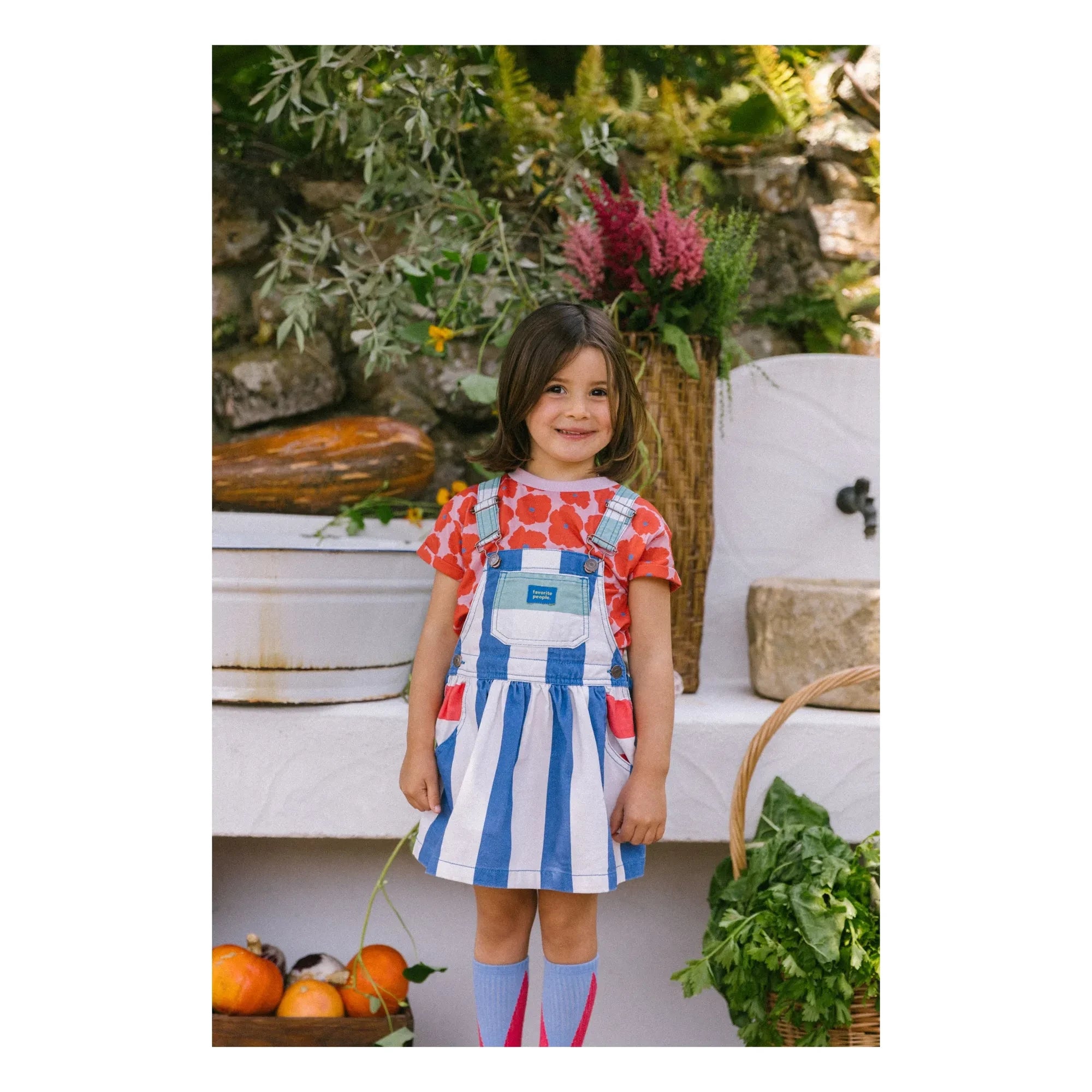 Favorite People - Blue Striped Capri Jumpsuit Dress