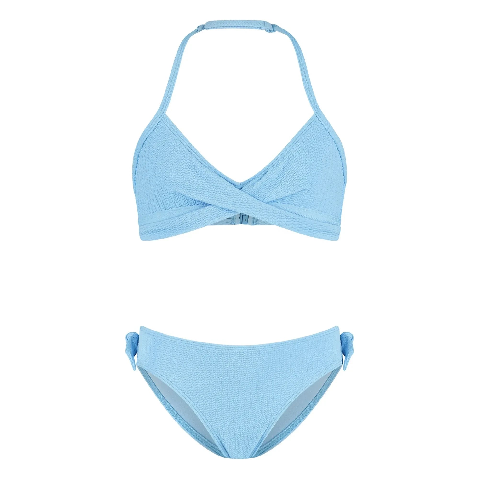 Beachlife - Strukturiertes Wickel-Badeanzug | Hellblau