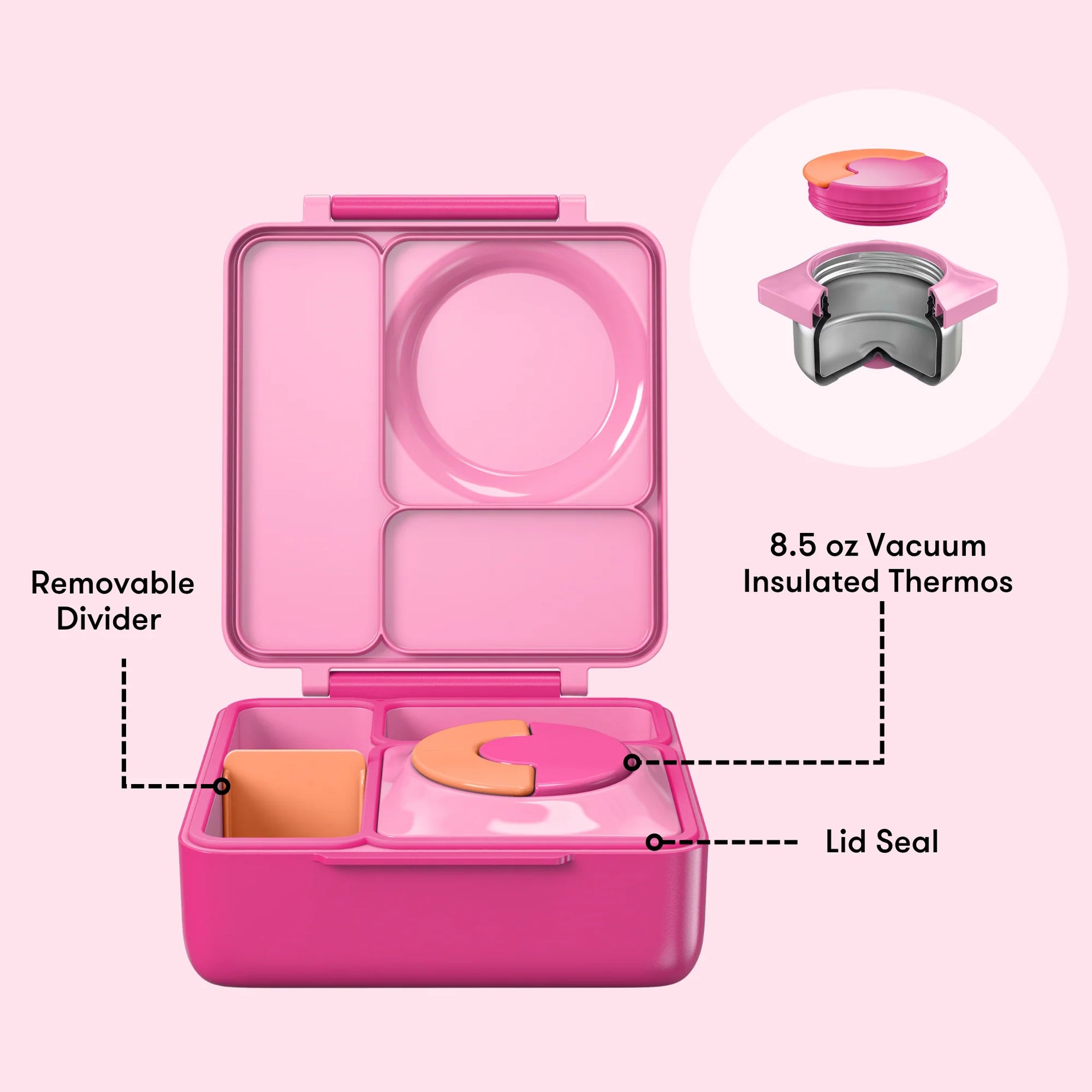 Omiebox - Warmte Geïsoleerde Fee Roze Bento Lunchbox