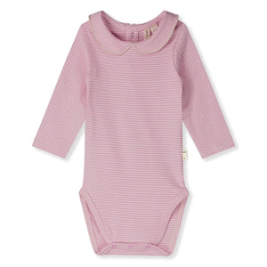 Gray Label - Çizgili Claudine yaka body Organik pamuk | Pembe
