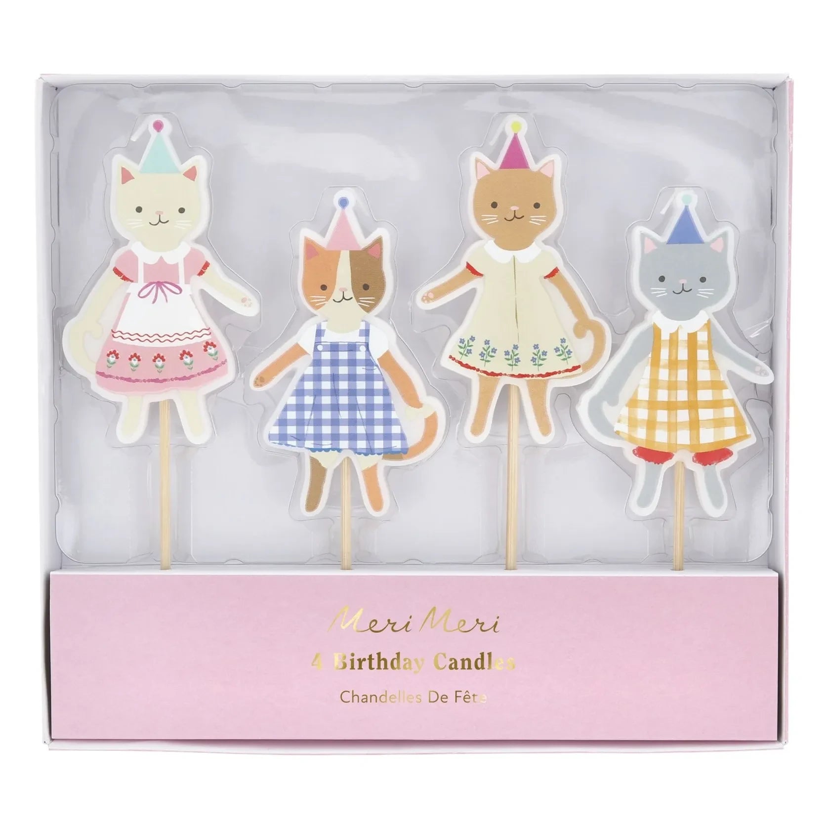 Meri Meri - Kitten Club doğum günü mumları - 4'lü set
