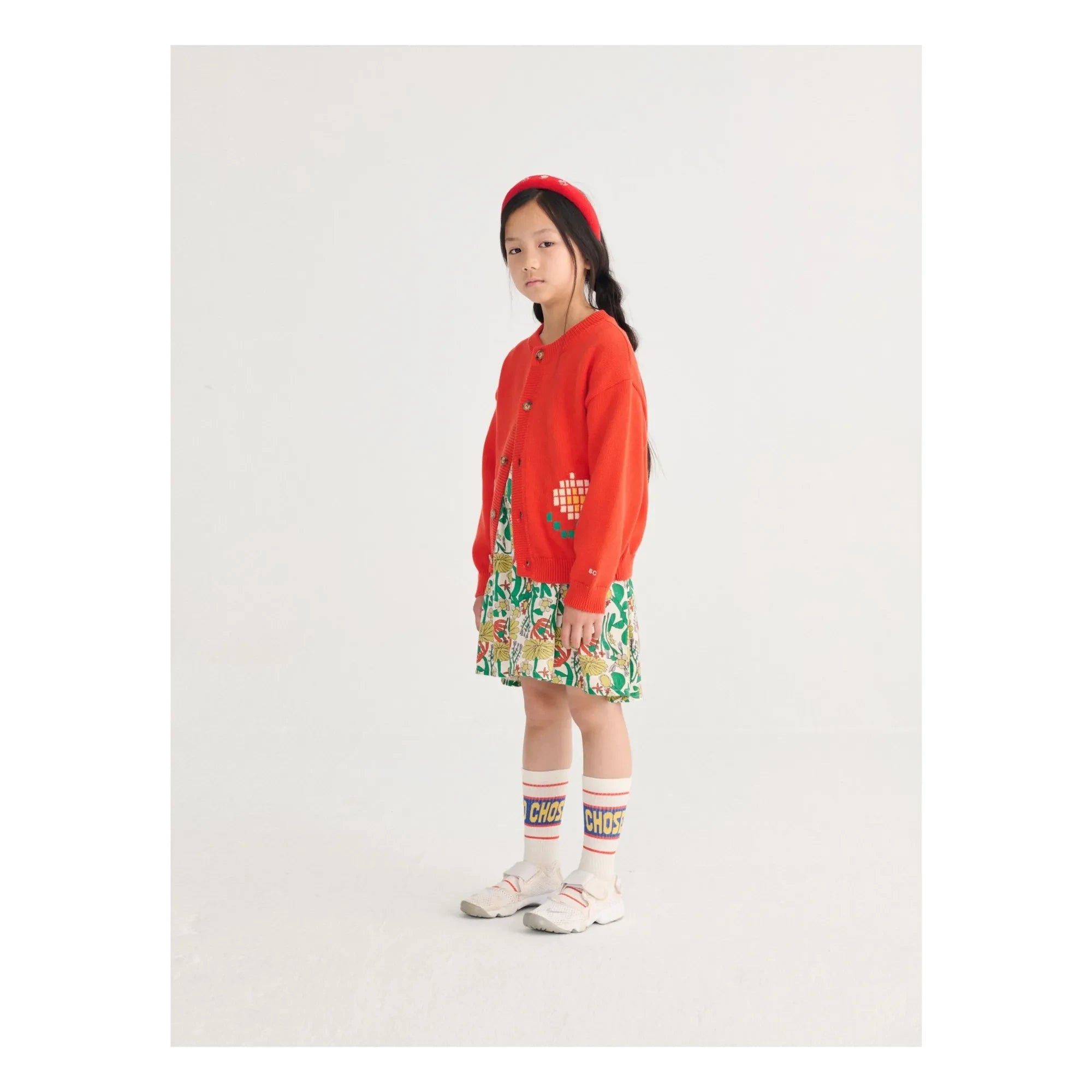 Bobo Choses - Bio-Baumwoll-Cardigan mit Gänseblümchen | Rot