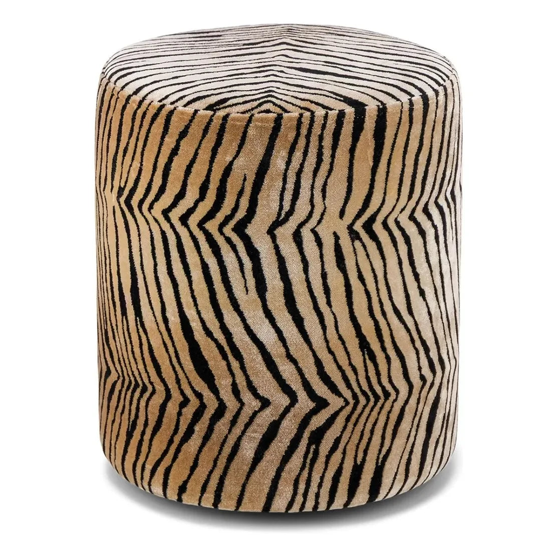 The Socialite Family - Round Velvet Mobile Pouf | Tiger