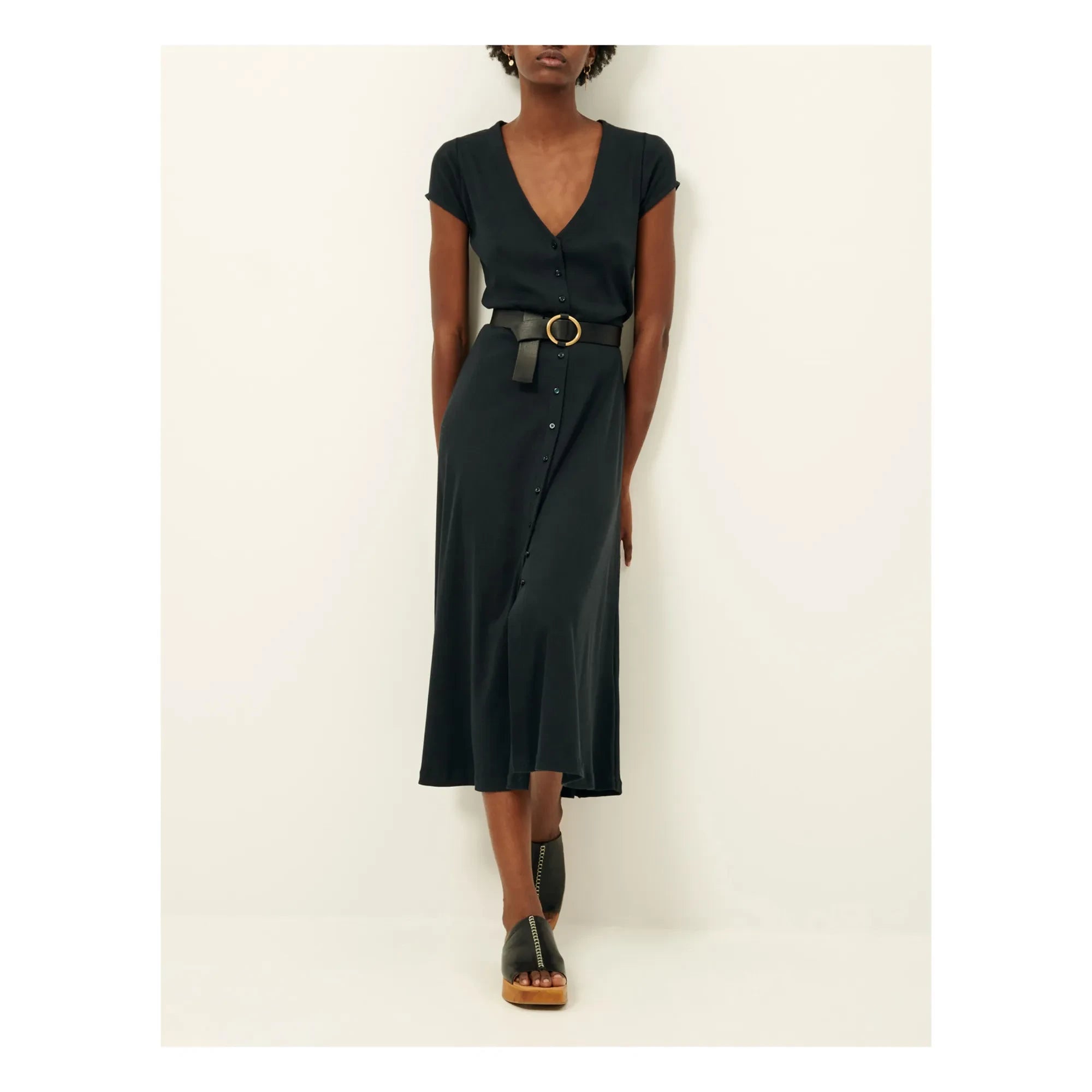 Sessùn - Nea Ribbed Dress | Blue & Black