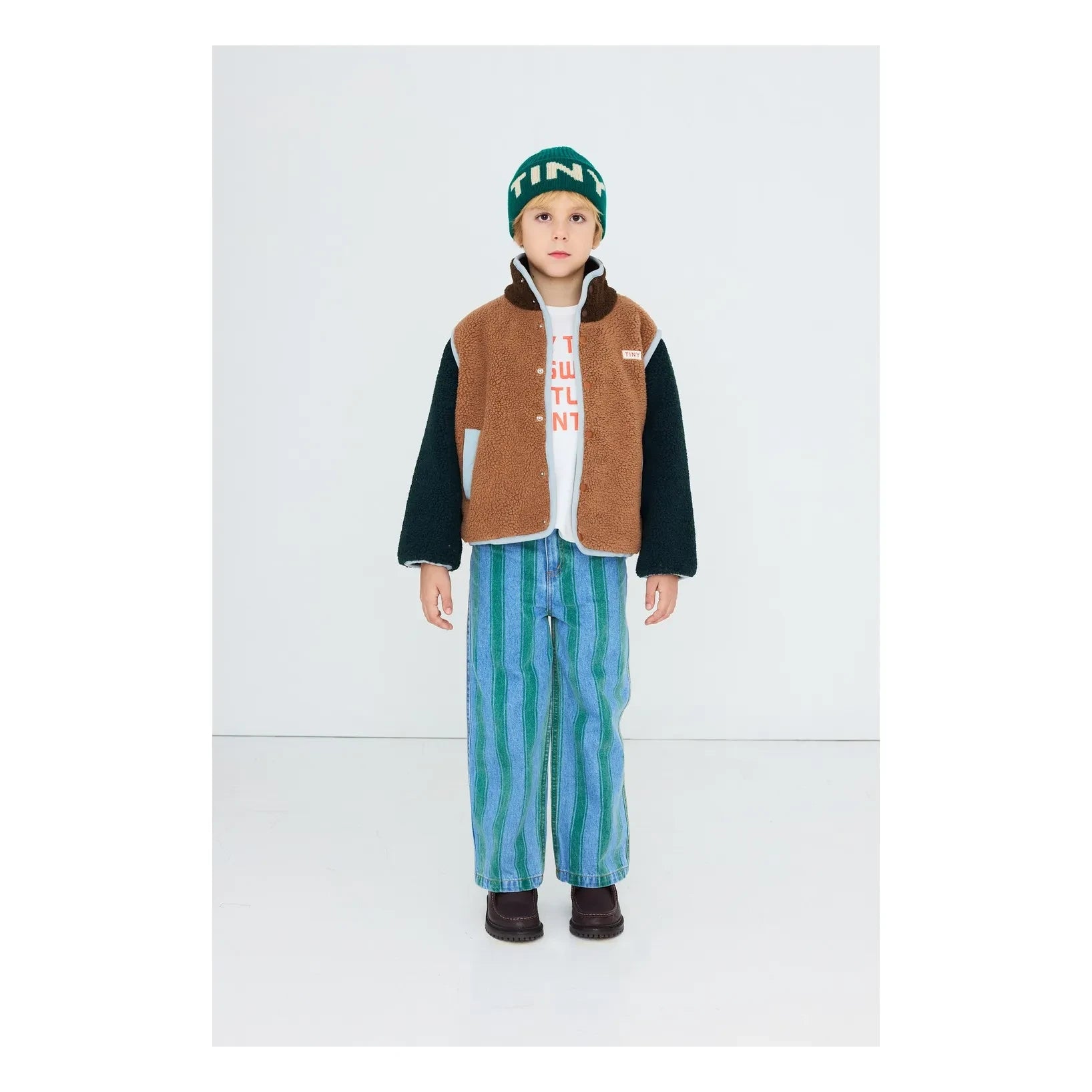 Tinycottons - Color Blocking Sherpa Style Jacket | Brown