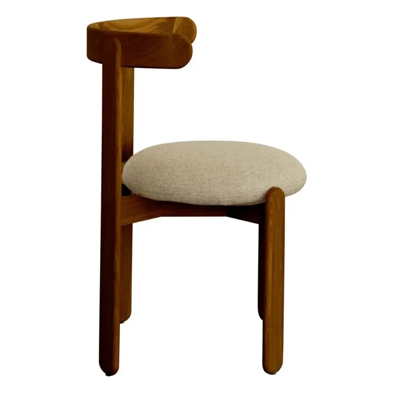 Gabrielle Paris - Lilac chair with Tik wood appearance, linen seat surface | Natural