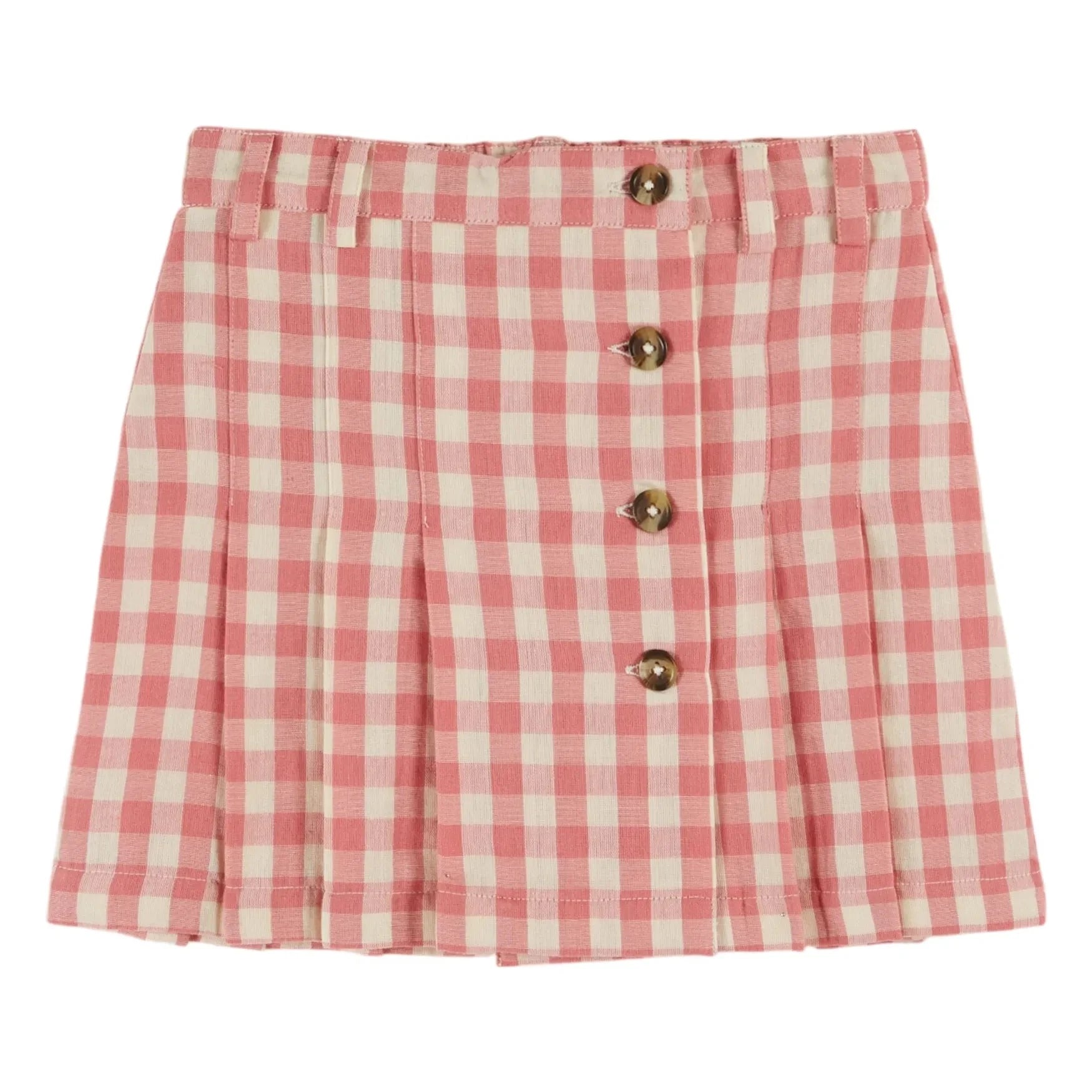 Emile et Ida - Plissierter Vichy-Rock | Rosa