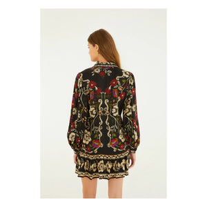 Farm Rio - Rococo Floral Short Dress | Black