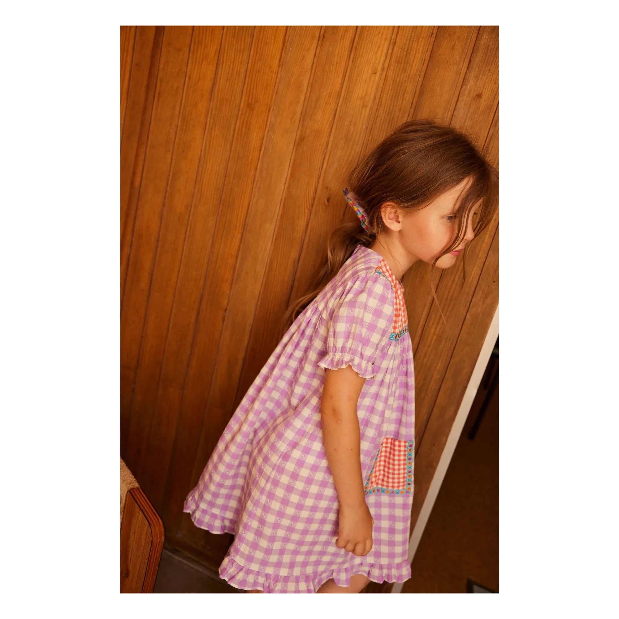 Hello Simone - Louisette Kareli elbise | Pembe