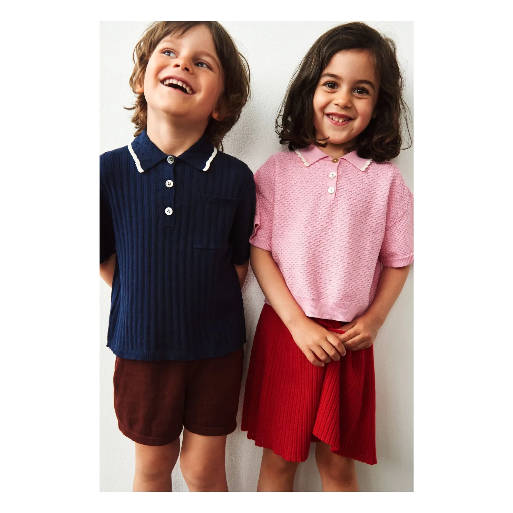 FUB – Polo-Oversize, dünn gewebter Piqué aus Bio-Baumwolle | Zuckerrosa