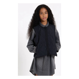 Finger in the nose - Tara Piped Sleeveless Jacket | Black