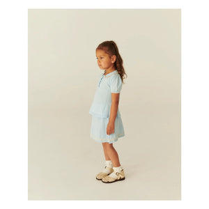 Copenhagen Colors - Organic Cotton Polo Shirt with Dotted Collar Detail | Ice Blue