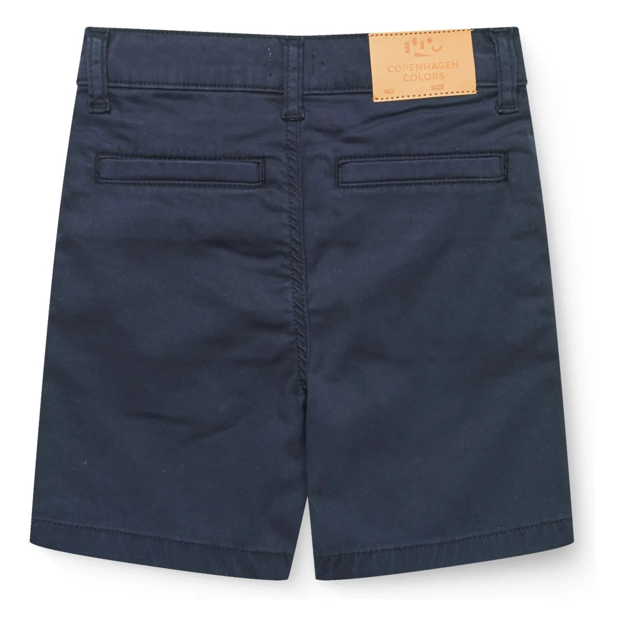 Copenhagen Colors - Organic Cotton Twill Hem Shorts with Topstitch | Navy Blue