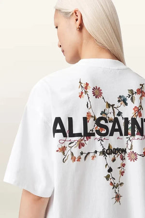 AllSaints Pamuklu Kadın Oversize Tişört PENTACLE