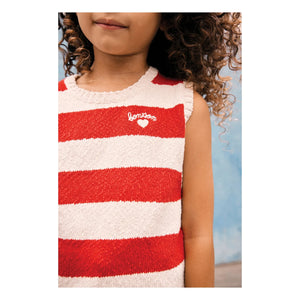 Bonton - Gestreiftes Mesh-Tanktop | Vermillion