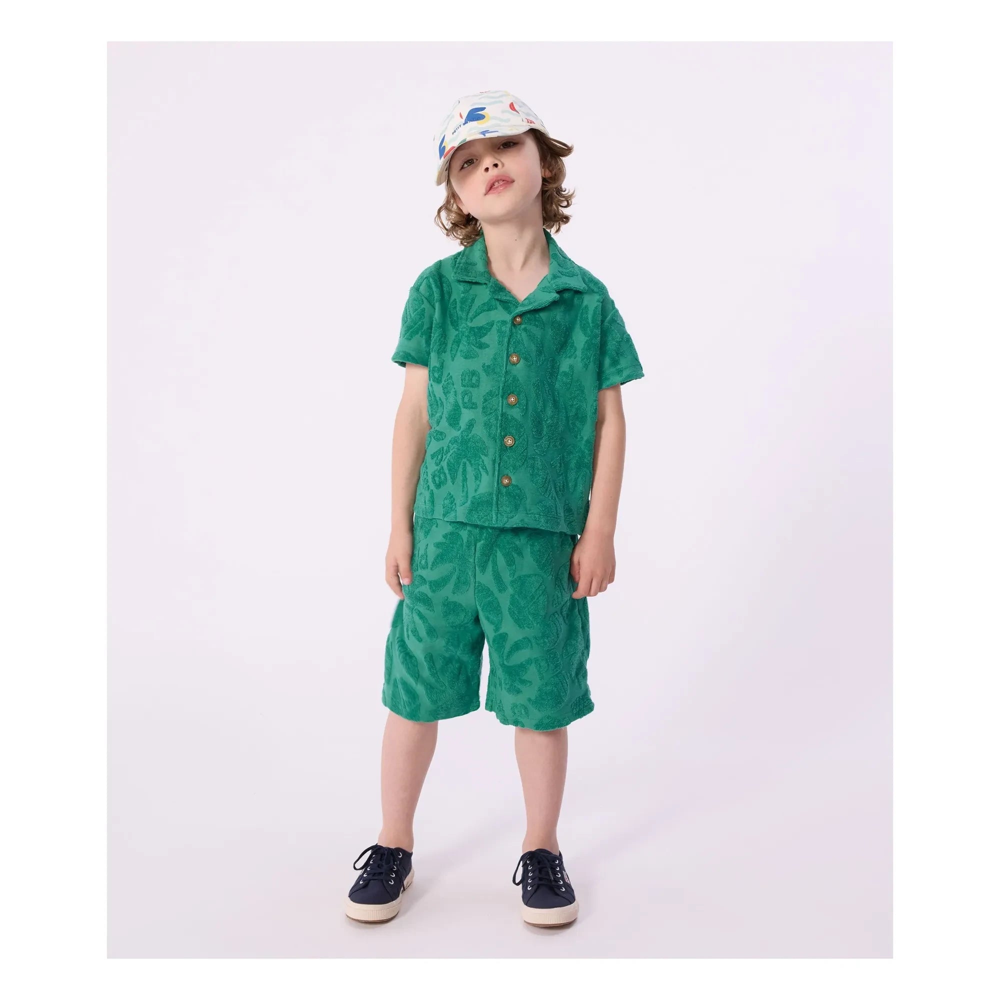 Petit Bateau - Organik pamuklu palm terry gömlek | Yeşil