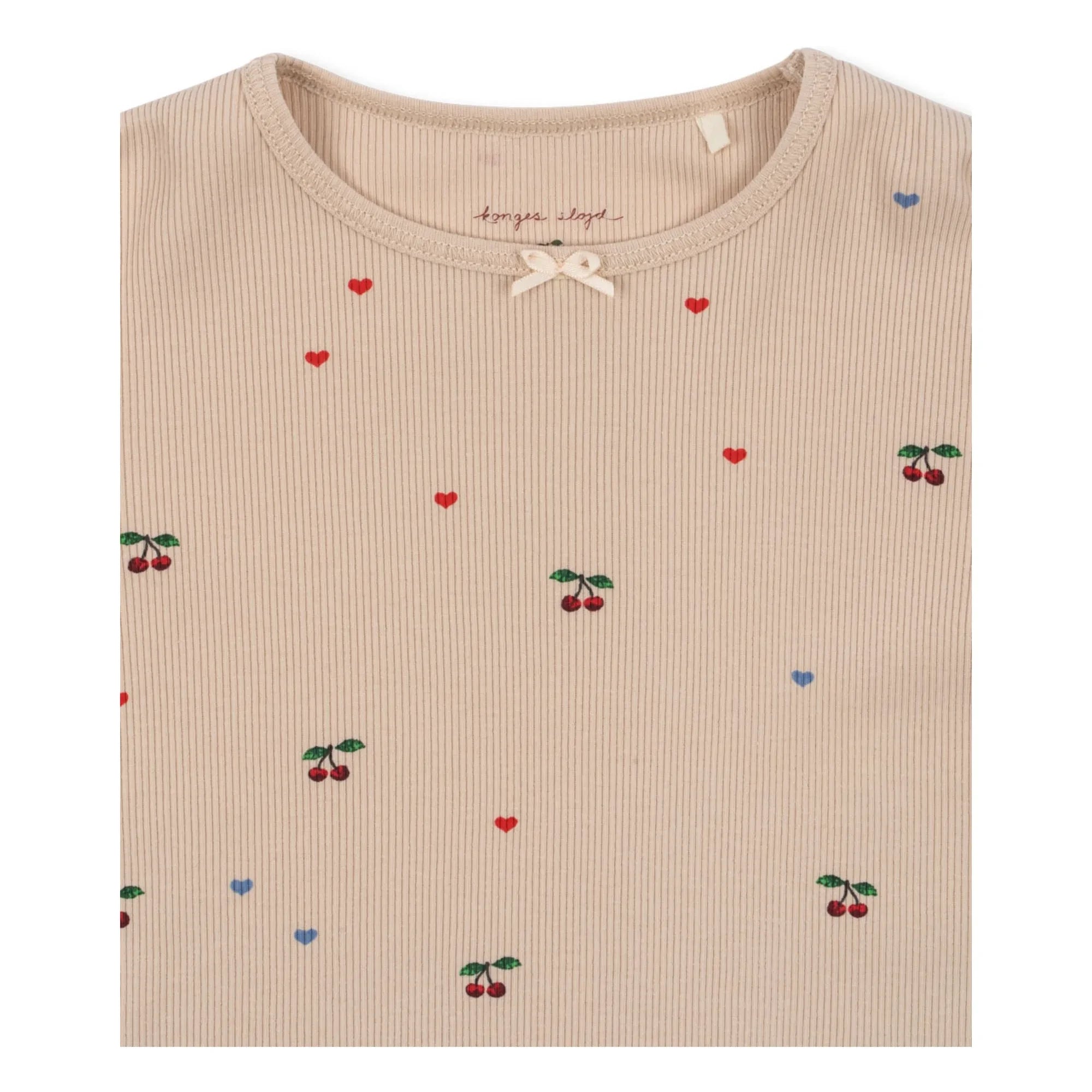 Konges Sløjd - Ella Cherries Organic Cotton Ribbed T-shirt | Dusty Pink