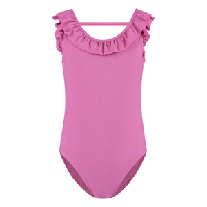 Beachlife - Flatternder Badeanzug Lurex Recycelte Fasern | Pink