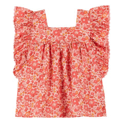 Emile et Ida - Liberty Ruffled Blouse | Coral