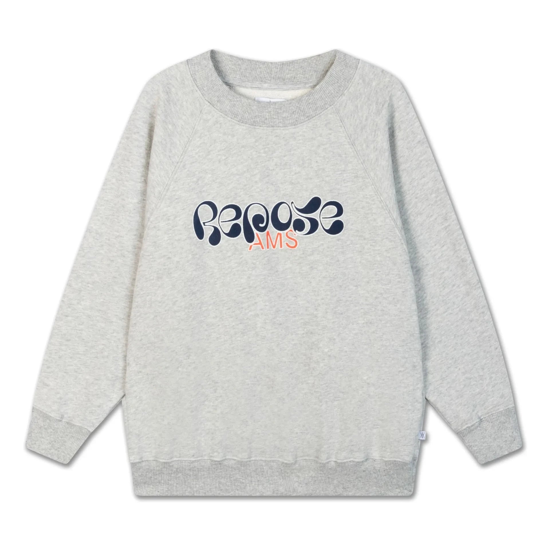 Repose AMS - Organik pamuk logolu sweatshirt | Gri melanj