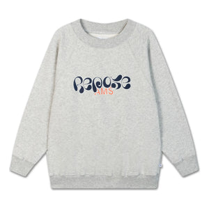 Repose AMS - Organik pamuk logolu sweatshirt | Gri melanj