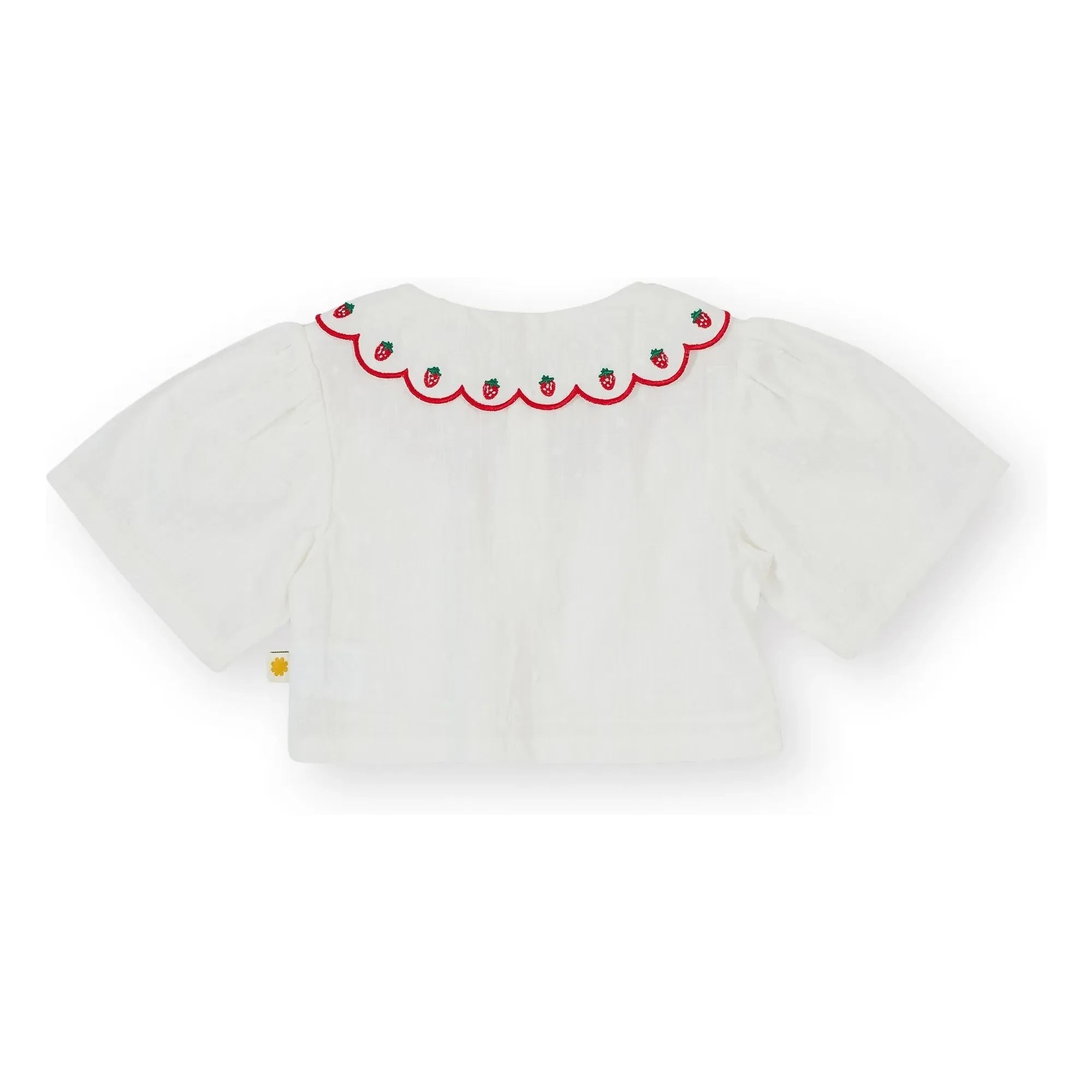 Goldie + Ace - Erdbeer-Crop-Bluse | Elfenbein