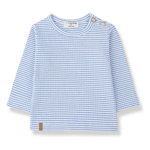 1+ in the family - Perello Ribbed Striped T-Shirt | Light Blue
