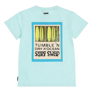 Tumble N'Dry - Reef Sunset Organic Cotton T-Shirt | Light Blue