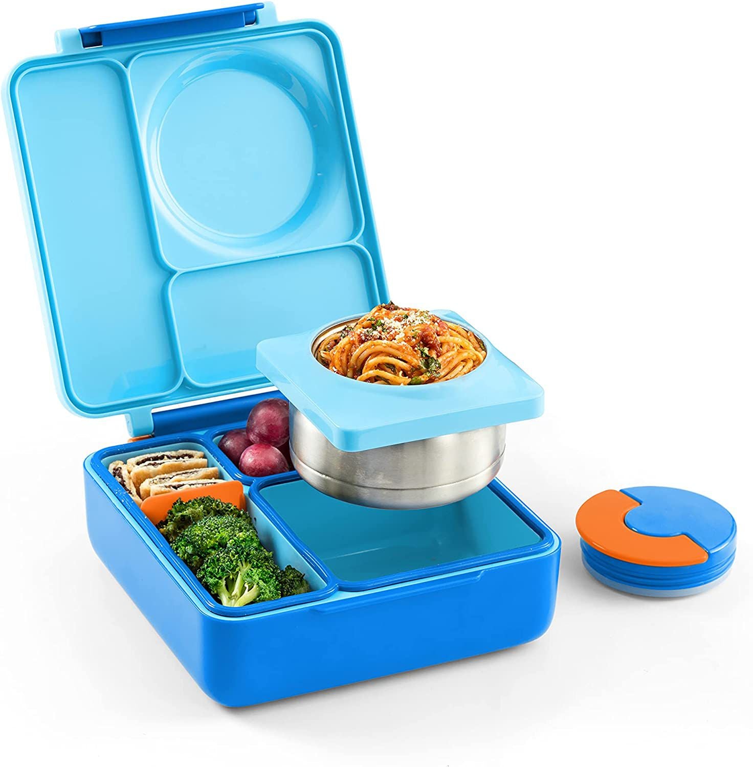 OmieBox - Isı Yalıtımlı Mavi Bento Yemek Kutusu-Dinossi