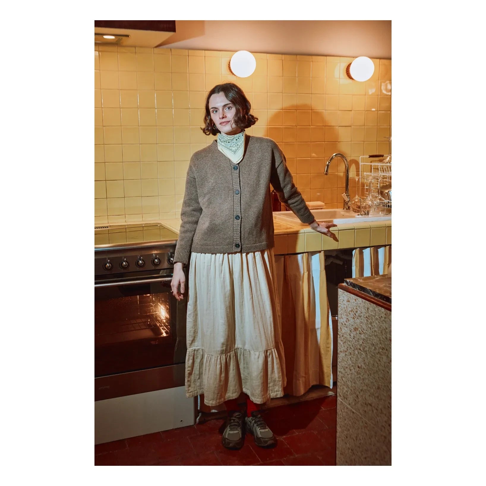 Poudre Organic - Petal Wool Cardigan | Brown