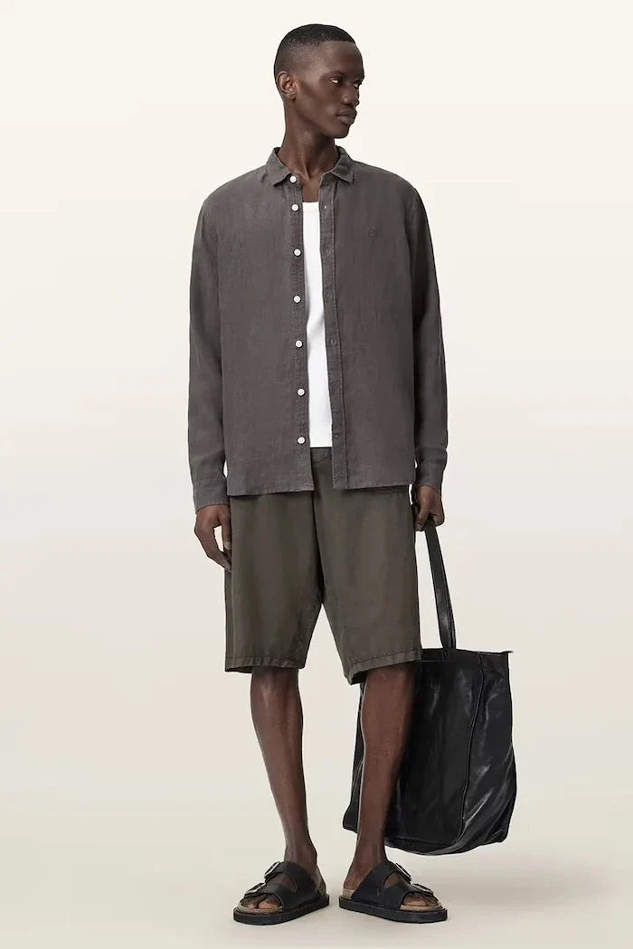 AllSaints erkek keten gömlek LOOM