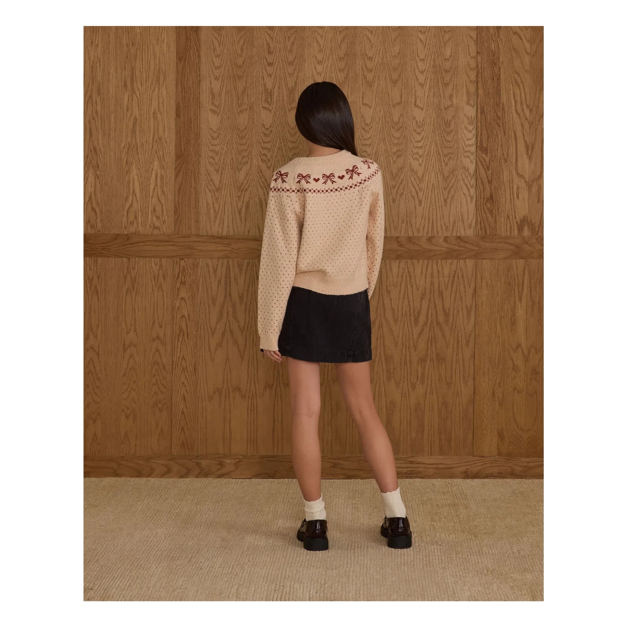Rylee + Cru - Fair Isle Fiyonklu kazak | Pudra pembesi