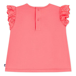Petit Bateau - Broderie Anglaise Tişört | Korall