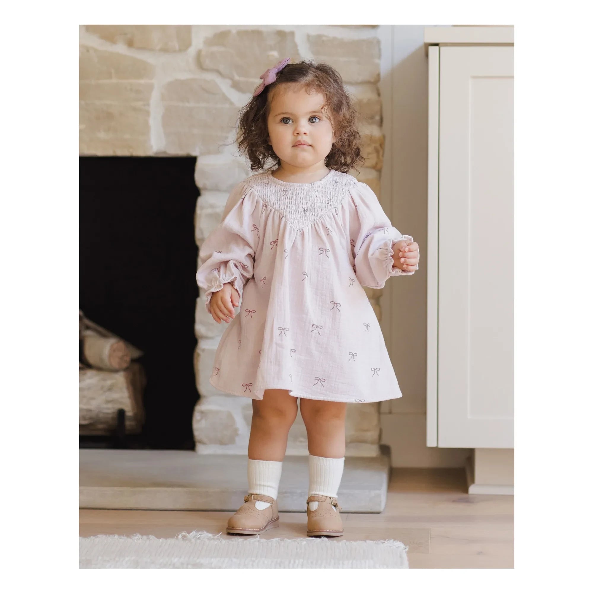 Quincy Mae - Organic Cotton Gauze Dress with Knots | Lilac