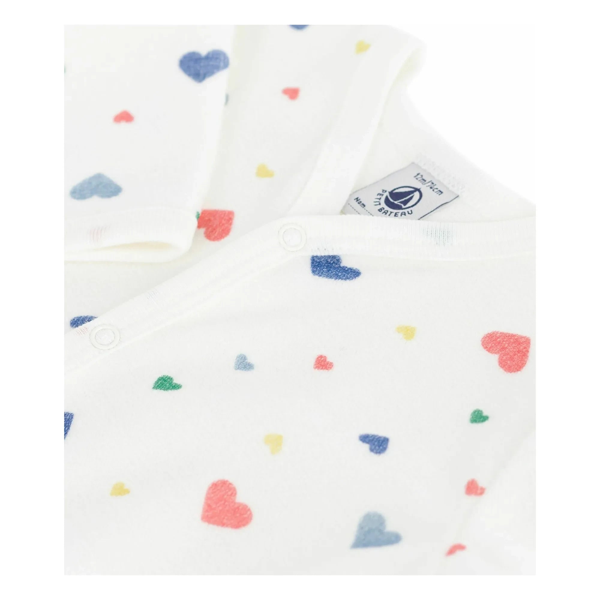 Petit Bateau - Kalpli Ayaklı Rahat Pijama | Beyaz Organik Pamuk