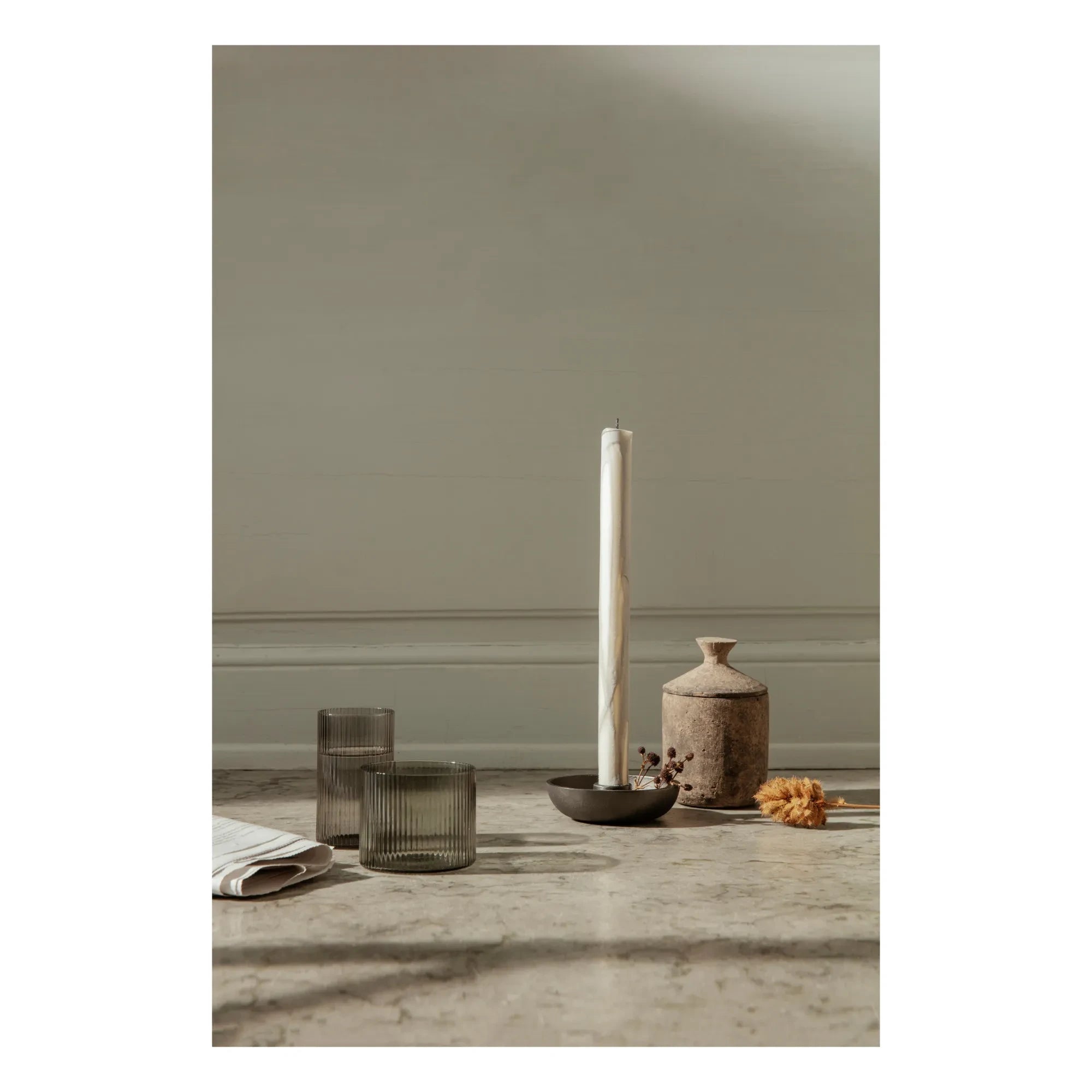 Ferm Living - Ripple Cam Bardak Seti - 4'lü | Gri