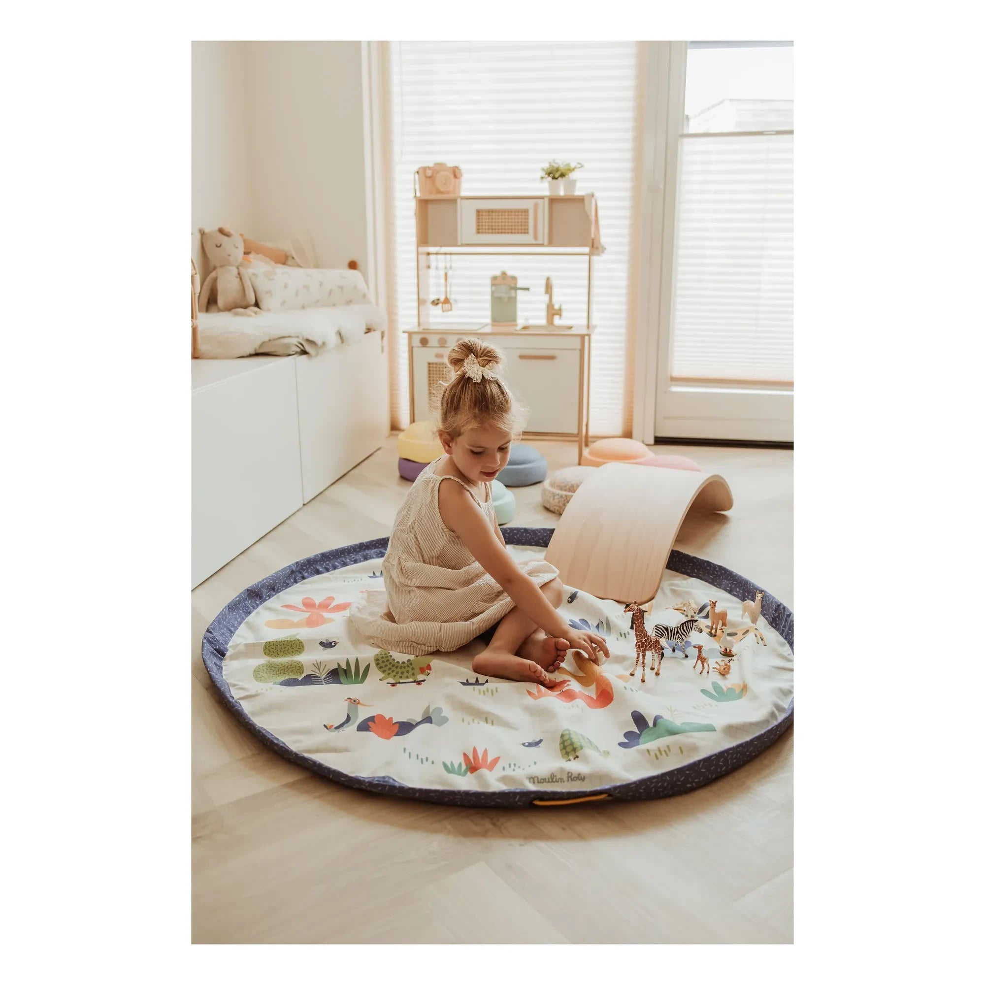Play and Go - Noomad Puce et Pilou Tasche/Spielmatte - Play&Go x Moulin Roty | Blau