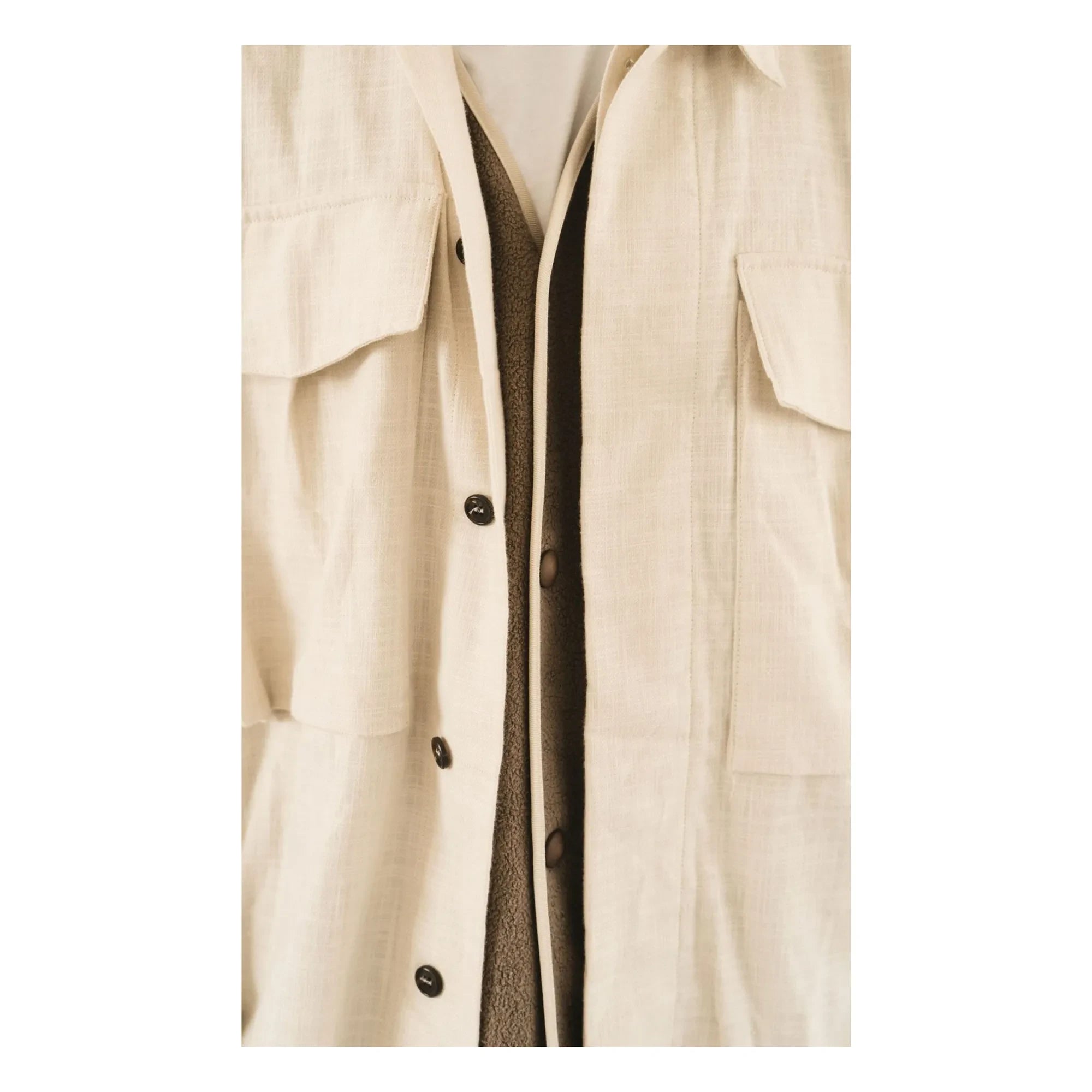 Wooden Store - Militär-Overshirt | Creme