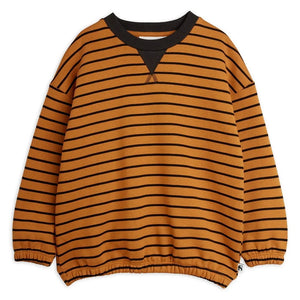Mini Rodini - Organic cotton striped sweatshirt | Brown