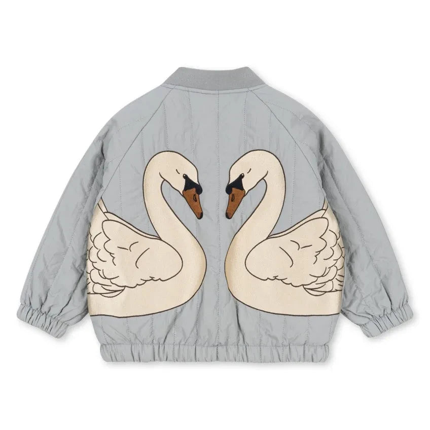 Konges Sløjd - Juno Swans Bomber Ceket | Gri mavi